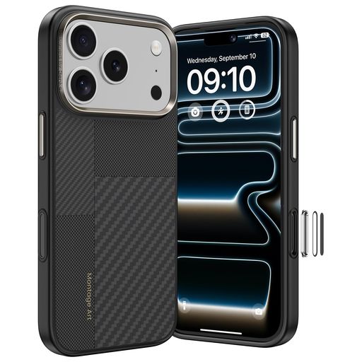 【TPUぼうぜん自失吸いいれる】BENKS iPhone 17 Pro Max 入れもの デュポン社製ケブラーアラミド衣料繊維 耐衝撃 スマホケース MagSafe相応う 写真機防御すること 落っこちる押しとどめる いphone17 pro max入れもの(黒いこと)