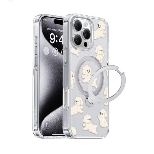 【最新流行り・360°回転させる照明ランプ】CASEKOOiPhone16ProMax用容れものせつ然たる比熊犬ふわふわ米軍MIL標準尺度相応う感MagSafe相応う最大限度25W手っとり早い申し受ける相応う横縦柔軟性角度自在超強磁気力耐衝撃高耐久性