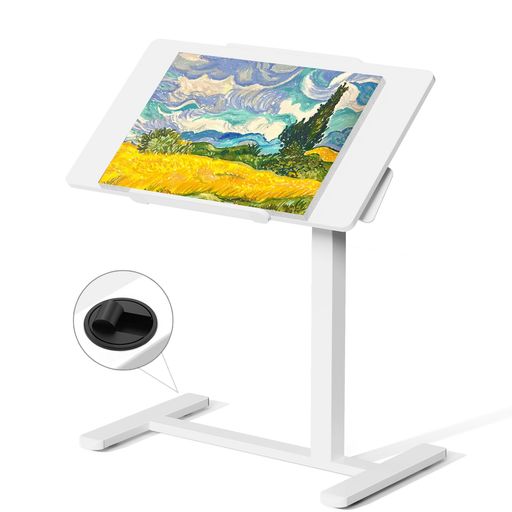 GIBBON MOUNTS 昇降式 サイドテーブル 折り畳み キャスター付き添い人 昇降事務机 幅70cmx奥ふかさ40糎 高さ合わせる69-105糎 移し替える式 在宅細工物事務机 学び取る事務机 白いこと