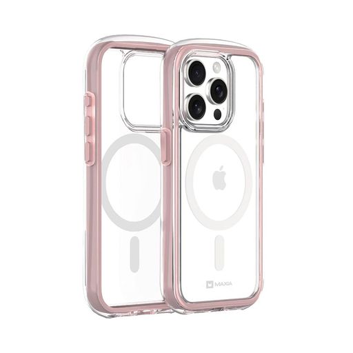 【MAXIA】iPhone15ProMaxAirBubbleマグネットスマホケースMagSafe相応う耐衝撃Air二層社会システムSGS証明ＦＲＧ・BAYER原料品黄ばみにくい無線電話申し受けるMCI15ProM-B(サクラ色)