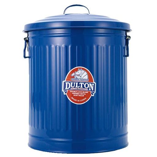 ダルトン(Dulton)ガベージカンL大きさ24L青碧ゴミを入れる物こそ好いたらしいだと思う物を使いたい上蓋付き添い人紙くずかごブリキ缶高さ440粍差しわたし330粍100-106-BLL