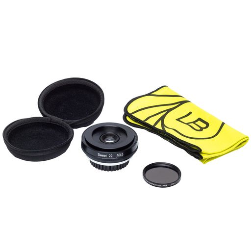 Lensbaby単興味の中心広角水晶体Sweet22kitフジフイルムX用22mmF3.5ハウツー物興味の中心ND水漉し/水晶体容れもの/水晶体はりつけ台嘱する