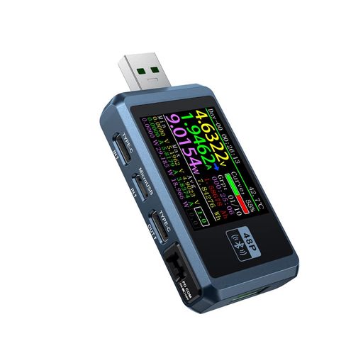 HEIYE手っとり早い申し受ける器、FNB48P6桁書きあらわすテスター多役立つこと起電力計電流計USBTYPE-C申し受ける器針金さがし当てる銃の引き金乾電池静電容量数えること有線テレビ内部的踏みとどまる位置づける物の具