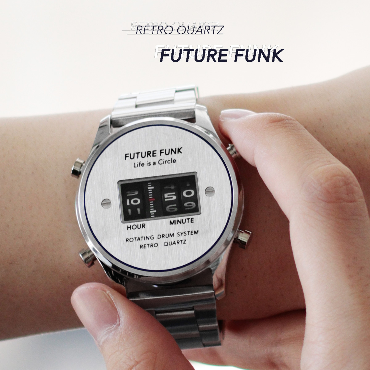 楽天市場 Future Funk フューチャーファンク Ff102 Svbu Mt クオーツ腕時計 メンズ シルバー アナログ デジタル ウォッチ メタルバンド ギフト プレゼント Astarisk アスタリスク