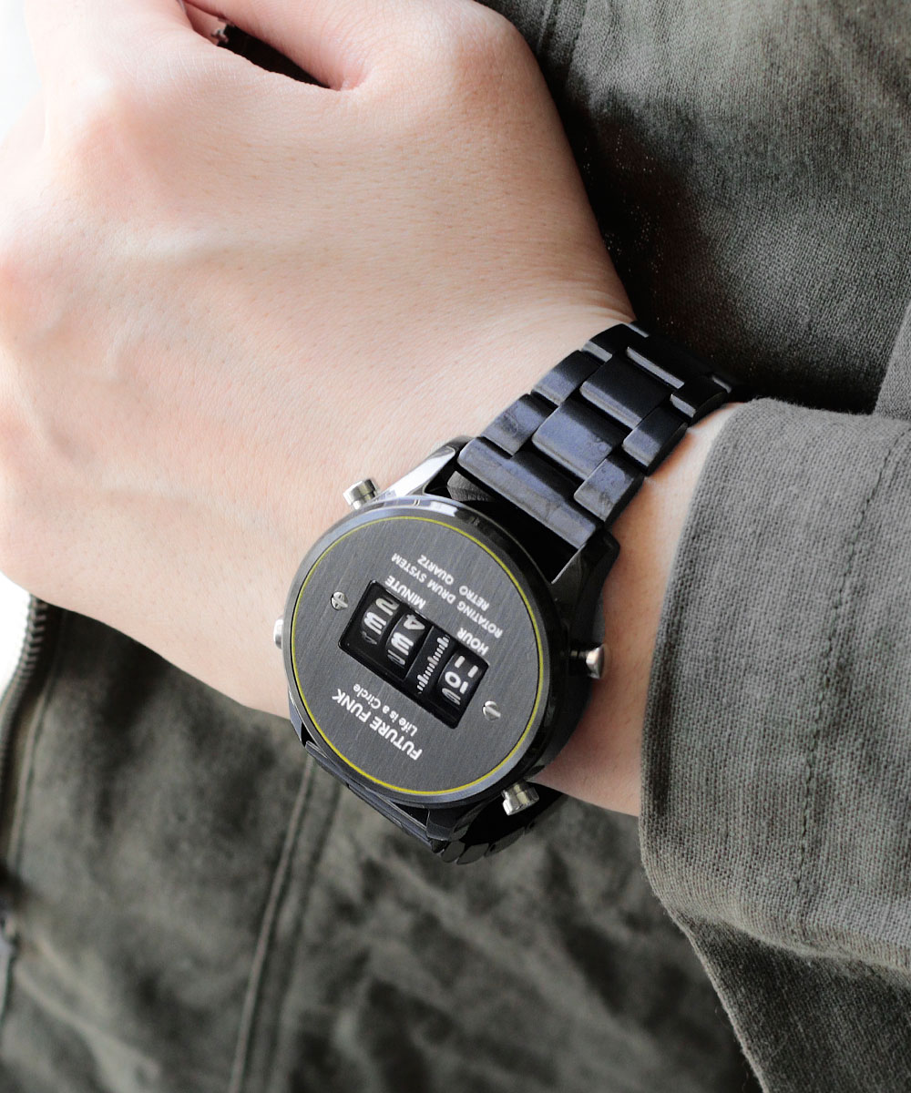 楽天市場 Future Funk フューチャーファンク Ff102 Bkyl Mt クオーツ腕時計 メンズ ブラック アナログ デジタル ウォッチ メタルバンド ギフト プレゼント 予約販売 10月中旬頃発送予定 Astarisk アスタリスク