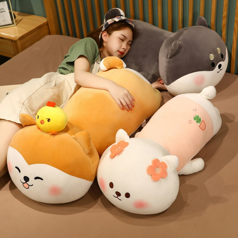 【90cm】送料無料 ぬいぐるみ 全3デザイン 柴犬 しばいぬ  長いぬいぐるみ 抱き枕 クッション インティリア 子供 おもちゃ ギフト 赤柴 黒柴 ネコ 猫 白猫 トリ 動物 可愛い 彼女に ふわふわで癒される 柔らか 心地いい プレゼント  c-wanou-9810-gg