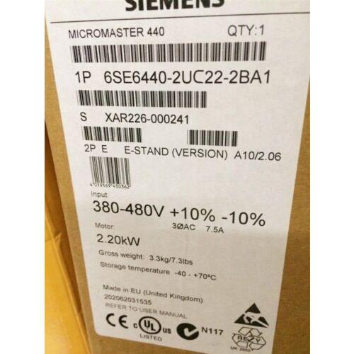 【新品★貨物輸送無料】Siemens 6SE6440-2UC22-2BA1 6SE6 440-2UC22-2BA1【６ヶ月引きうける】