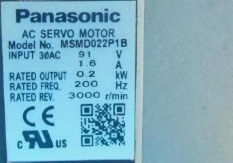 新品 PANASONIC/パナソニック サーボ原動機MSMD022P1B 【6ヶ月引きうける】
