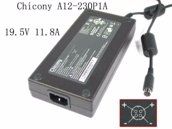 完全無欠新品 Chicony A12-230P1A A230A003L-CL02 ACアダプタ 19.5V 11.8A ワット数アダプター 230W嘱するのワット数有線テレビ