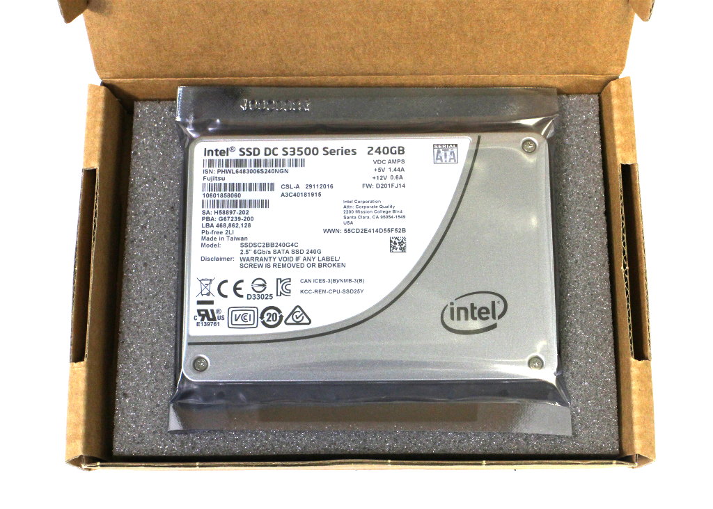 intel 未当て嵌める SSDSC2BB240G4C DC S3500つづき物 MLC SSD 240GB SATA2.5in 6Gbps 【未当て嵌める品】【20180711】