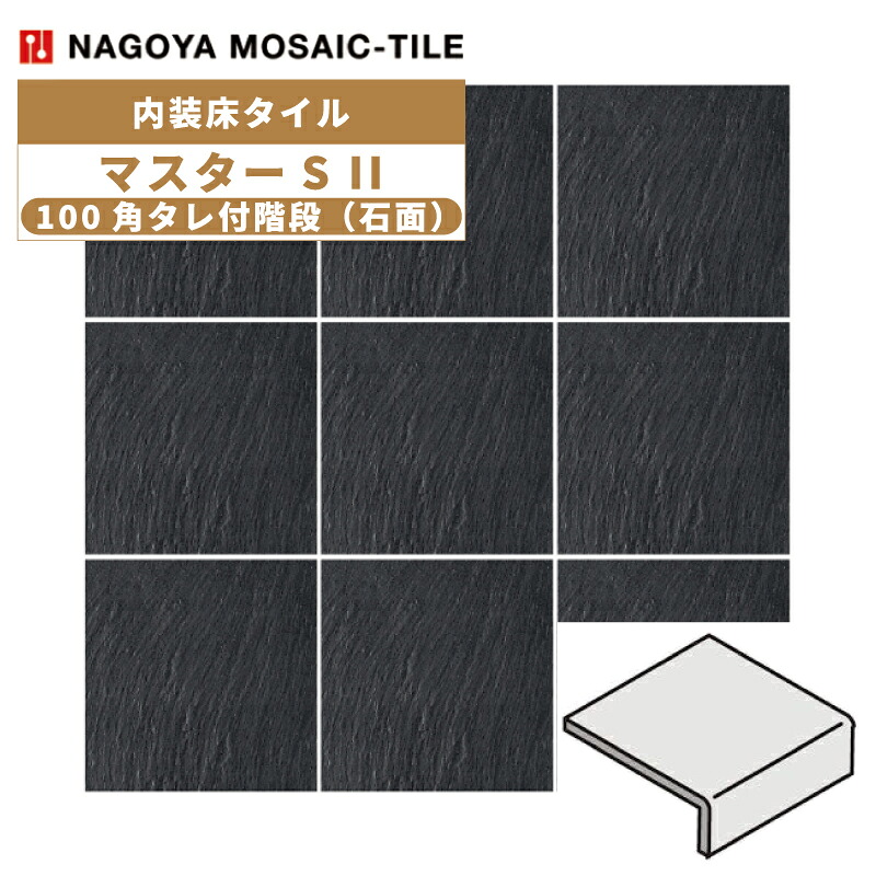 タイル(ケース) マスターS II MasterS II 100角タレ付階段石面 60枚入 NGH-100KT-16 内装床タイル / 名古屋モザイク