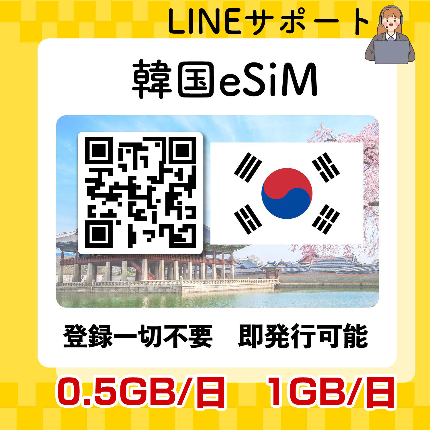 【専用】2点 韓国 Korea eSIM 1日500MBから これ1つで十分! プリペイドSIM