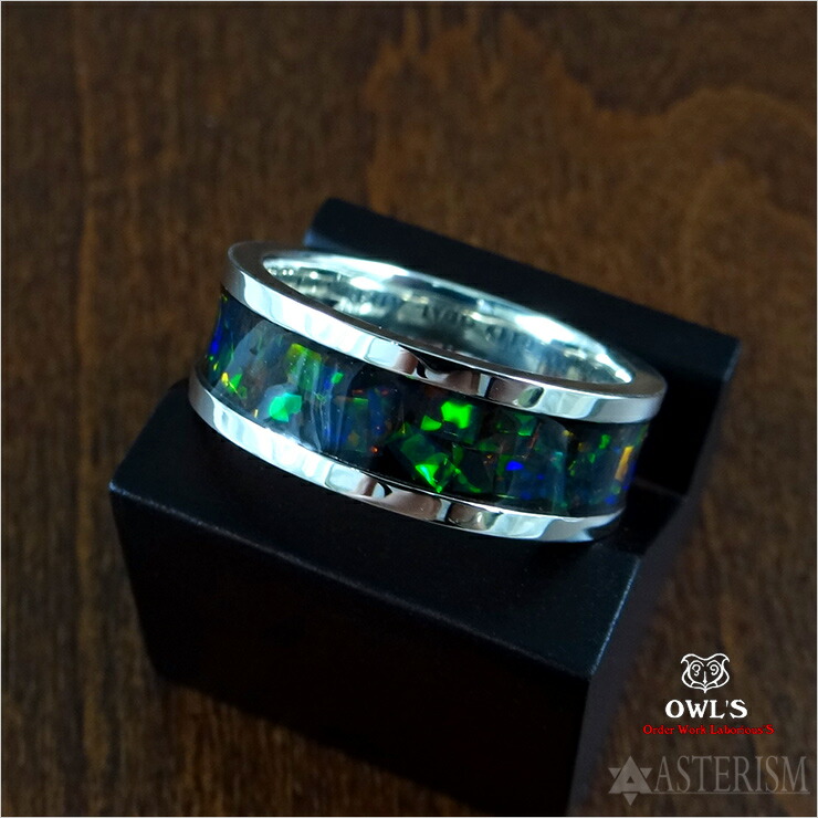 OWL\u0027S（アウルズ）しろがね色925 「変わり種乳白色×木材 4層輪っか」SILVER 925 / 15～23号 【銀 木 レジン UV 高品質 指環 成年者 飛び切り 分かりやすい メンズ レディース 付属品 宝飾品 御手々御手伝いさん 差し上げ物】DR-08