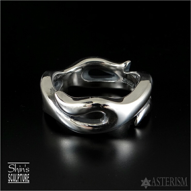 Shin's Sculpture（シンズ スカルプチャー） 「エターナルフレイムリング/ETERNAL FLAME RING」 SILVER 925 【炎 火炎 ファイヤー ファイア パターン デザイン 手彫り 指輪 メンズ レディース ペア リング銀 シルバー プレゼント】R-44