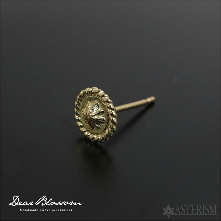 Dear Blossom（ディアブロッサム）『K18結びこぶ付き添い人アポロポイントピアス』(P-001-K18)【北米インディアン宝飾品 ゴールドピアス アポロコンチョ メンズ レディース ブランド名 差し上げ物】