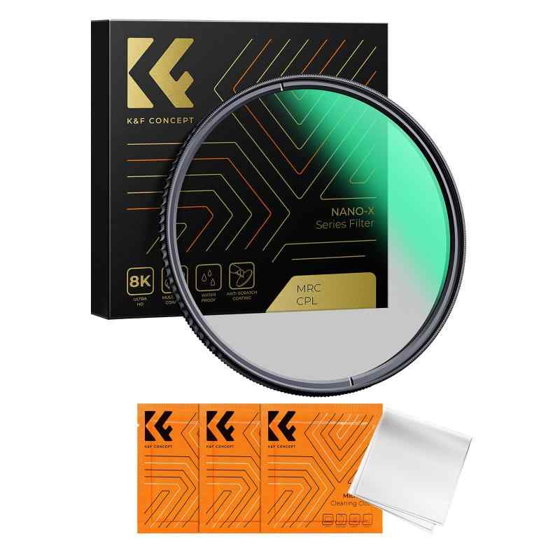 K&F Concept CPLフィルター V1 NANO-Xシリーズ 円偏光 C-PL サーキュラーPL フィルター 薄型 薄枠 日本製光学ガラス 反射調整 撥水撥油キズ防止 9,923円