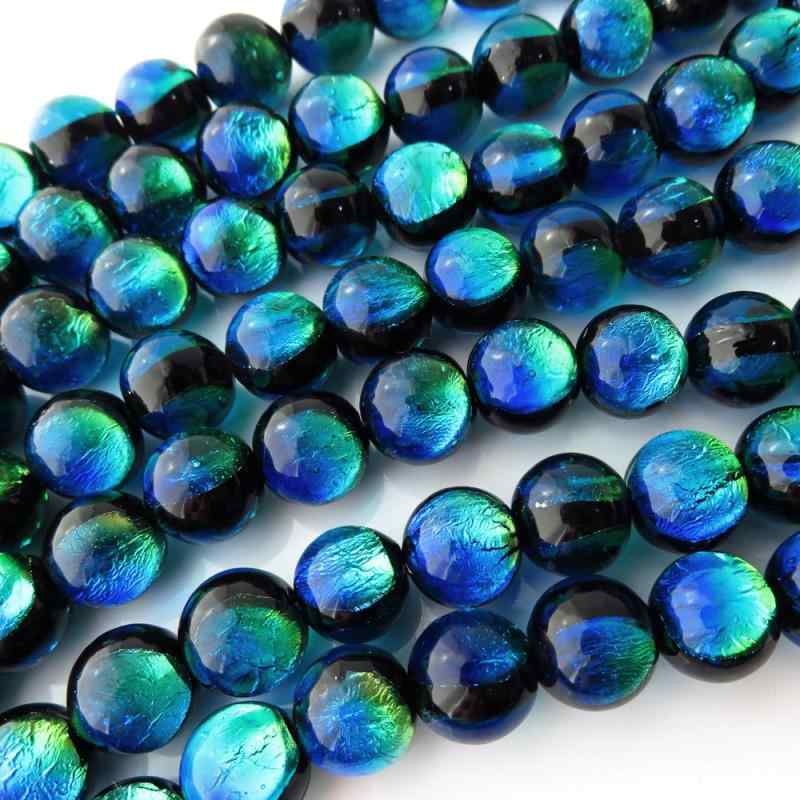 [GOLD STONE] ケラママリン ホタルガラス 一連 ビーズ売り 40粒 沖縄 慶良間諸島 10mm