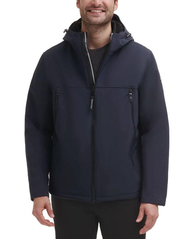 [カルバン クライン] 中綿ジャケット Faux-Sherpa-Lined Soft-Shell Hooded Jacket [CM105270]