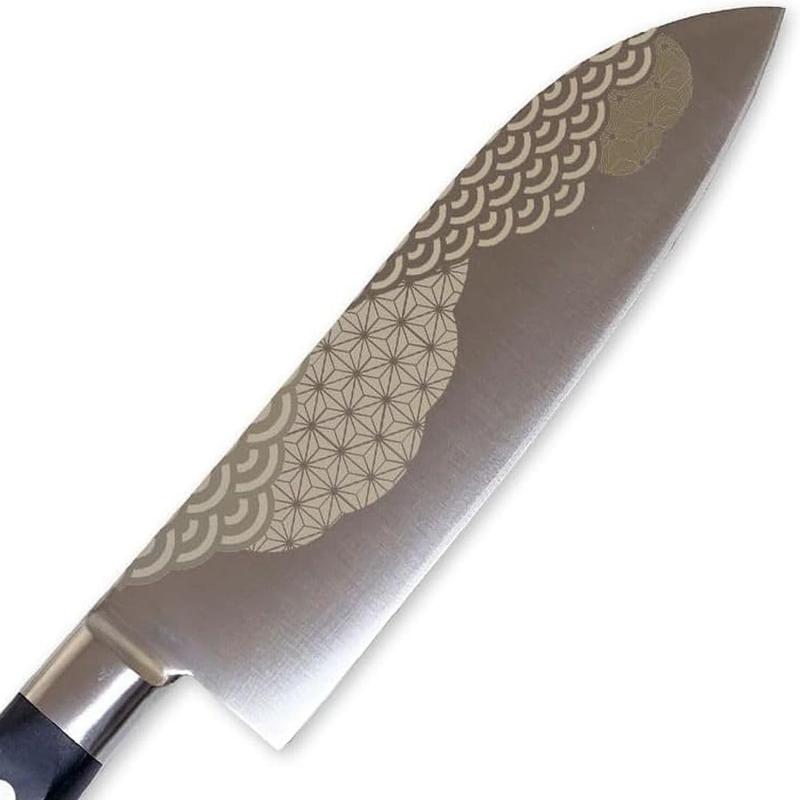 匠美風 大根 包丁 金彩彫り 小紋 三徳包丁 170mm 刃渡り 170mm モリブデン鋼 AUS-8 日本製