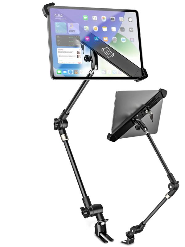 Kolasels 車載ホルダー 【“初”発売 盗難防止】タブレットホルダー トラック用タブレットマウント ipad車載ホルダー シートレール タブレットホルダー 車載 タブレット アーム 折り畳みポー