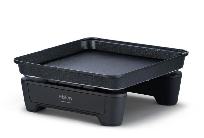 アビエン マジックグリル ミニ ホットプレート 電気鍋 一人用 プレート グリル鍋 2種プレート 着脱式 水洗い 丸洗い 深鍋 深型 保温プレート コンパクト 収納 4段階温度調整 680W 減煙 焼肉 ア