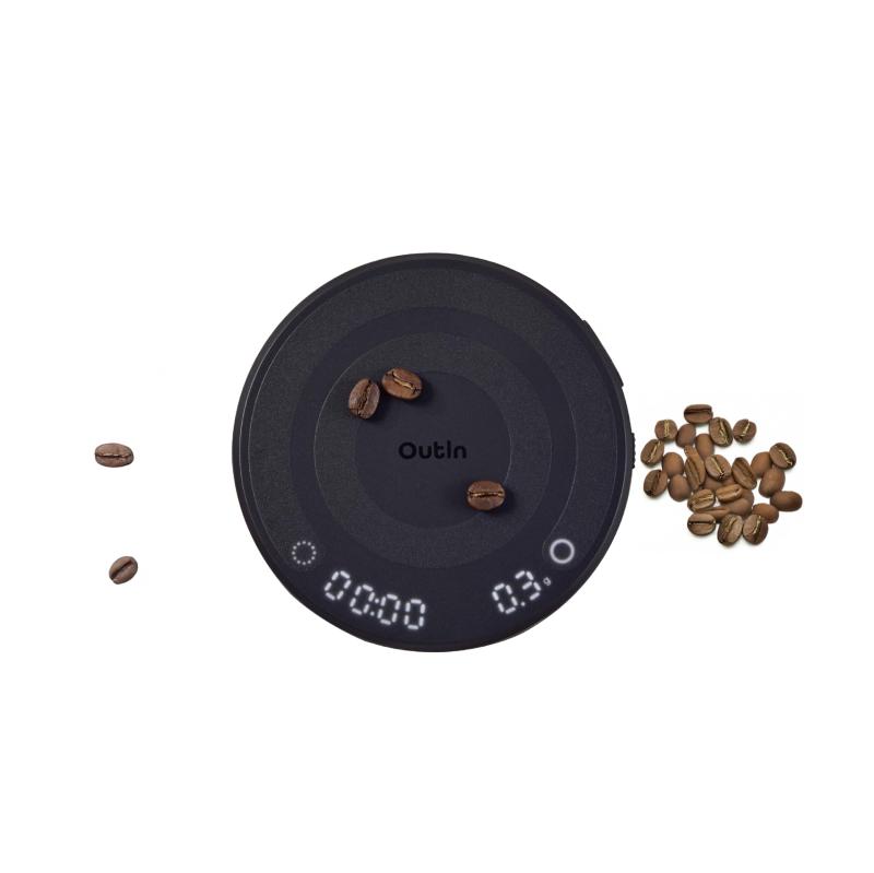 OutIn Claro ポータブルコーヒースケール エスプレッソ 2kg / 0.1g 正確な測定 複数モード タイマー機能 充電式 保護バッグ付き|アスターショップ
