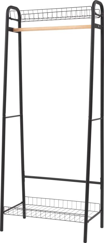 AZUMAYA ハンガーラック 幅70×奥行き44×高さ170cm ブラック LFS-882BK