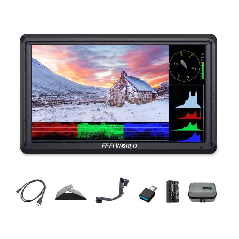 FEELWORLD FW568 6インチDSLRカメラ小型フィールドモニター3D LUT波形ベクトル図フルHD1920x1080 4K HDMI入出力(F550バッテリーと収納袋付き)|アスターショップ