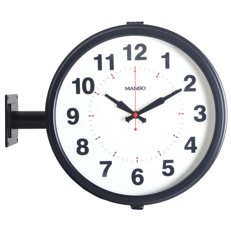 両面掛け時計ｍａｎｂｏ 両面掛時計－文字盤直径27CM 非電波 (ブラック) 楽天市場】両面掛け時計 manbo 両面掛時計－文字盤直径27CM 2kg ダブル