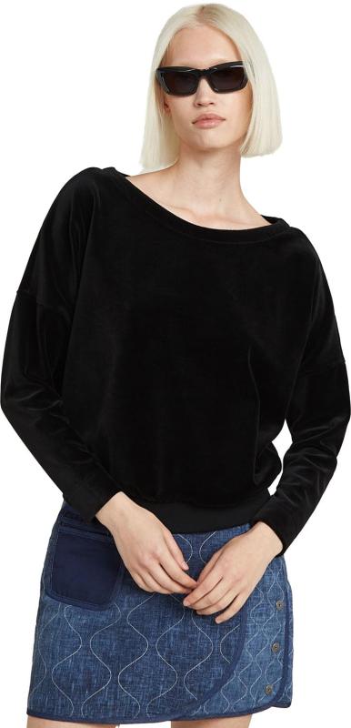 [ジースターロゥ] スウェット トレーナー 長袖 レディース ルーズフィット ゆったり Batwing Velvet Loose Sweater