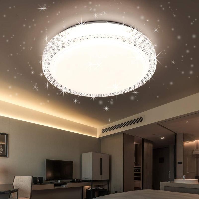 LED シーリングライト 星空効果 15W 6~4畳 天井ライト 照明器具 昼光色6000K 玄関 門灯 廊下 和室 照明 おしゃれ 台所 洗面所 トイレ 引掛式 天井照明 センサー付き シーリングライト リモコンな