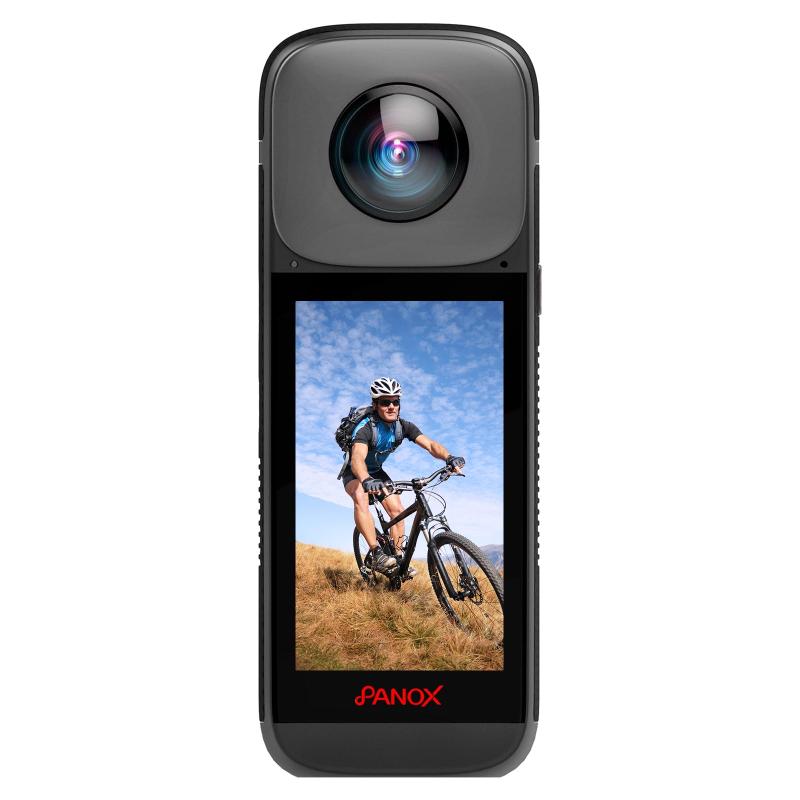 PANOX V2 360度全天球 ブログカメラ 1/2" 48MP センサー 5.7K 360 ビデオ 72MP 360 写真 3インチ タッチスクリーン, 4K 360 マルチプラットフォームのライブストリーミング能力,カメラ内ワンクリック
