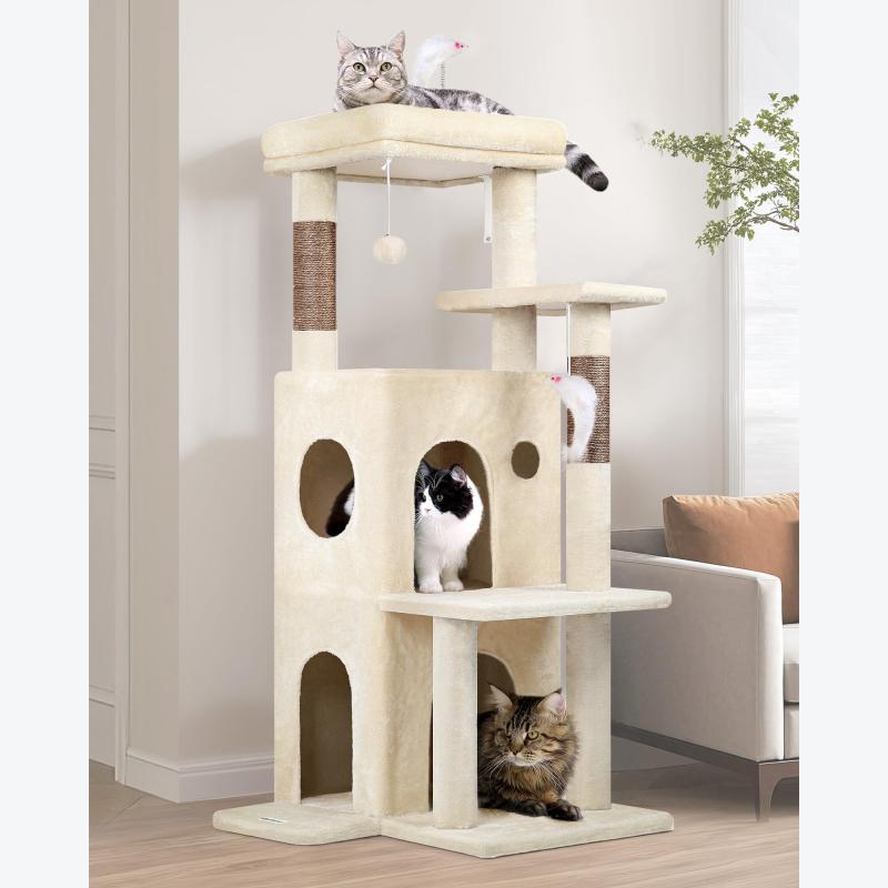Globlazer FC50 キャットタワー か細い パウダーコンパクト 猫高閣 大型猫 成猫 据え付け 置き型 省間隔文字 キャットハウス 見晴台 一般受け 生まれながら麻紐の爪研ぎ棒 分かりやすい ポンポン 手あそび 傾倒押しとどめるベ