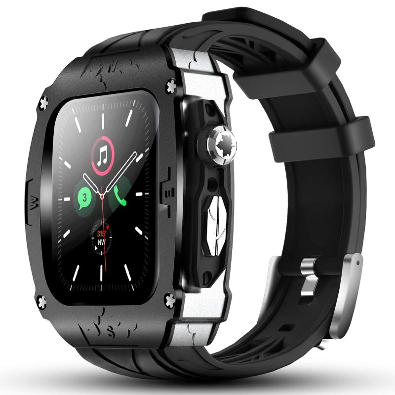 [YiMingSun] Apple Watch用金属元素容れもの Apple Watch続きもの9 8 7 45粍用 メンズ 牢固たるな容れもの バンパー 牢固たるな金属元素取りまかなう ダンス楽隊付き添い人 iWatch 6 5 4 SE 44粍用
