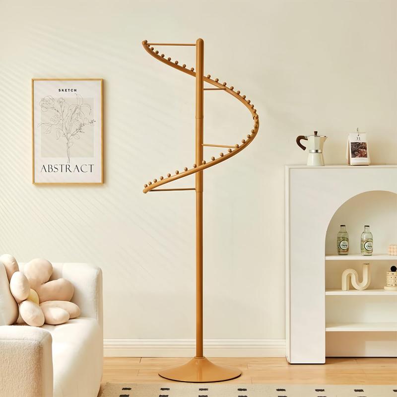 Betsuyaku ハンガーラック スタンド式回転ハンガー 360度回転 省スペース 高さ180cm ベース直径45cm 大容量 おしゃれ収納 螺旋デザイン 頑丈 取り付け簡単 コートハンガー おしゃれ 玄関 業務用 ｜アスターショップ