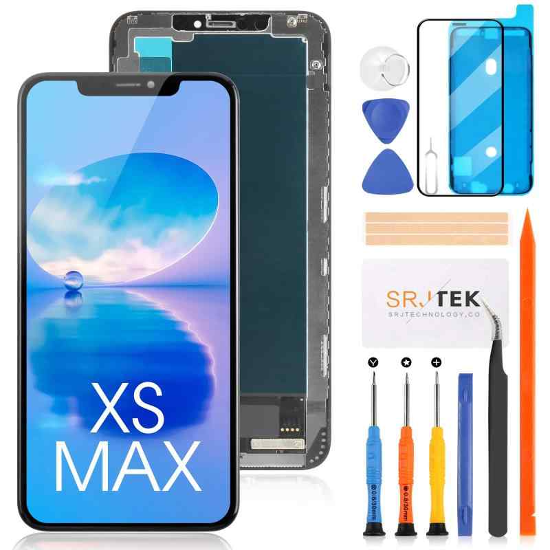 SRJTEK For iPhone XS MAX 液晶ダイアログボックス 画面取り替えっこ取りつくろう用 タッチパネルセット 6.5in A1921 A2101 A2102 A2103 A2104青写真に相応う LCDディスプレイタッチスクリーン デジタイザ 取りつくろう部分品 手道具付き添い人