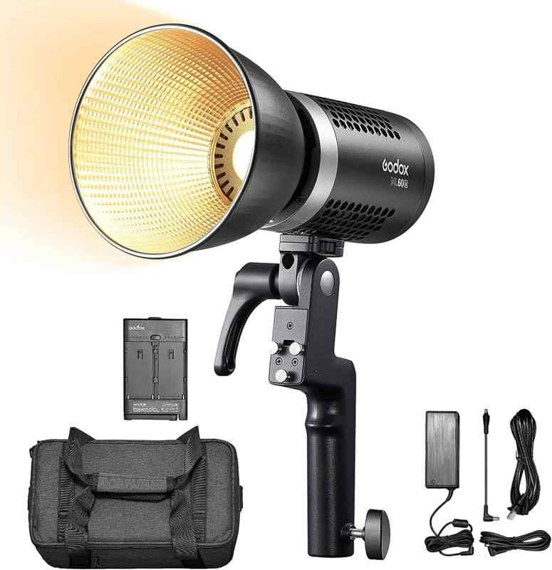 【Godox置き目】Godox ML60/ML60Biバイ色合い 60W LED映像媒体点火装置映画化助けること光 手持ち式 2800K-6500K CRI 96+ TLCI 97+ 静音気違い流行り物 RC-A6遠隔操作と蓄電池同梱 (ML60Bi)