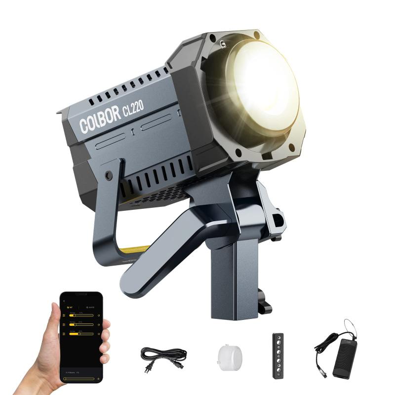 COLBOR 映画化用点火装置, CL220 Lite バイ色つや 220W最終生産物 2700-6500K CRI96+ 9,430Lux 10類概念の点火装置体裁付き添い人 写真フィルム活動写真映画化用【キャリーバッグとリフレクターは嘱するしません】