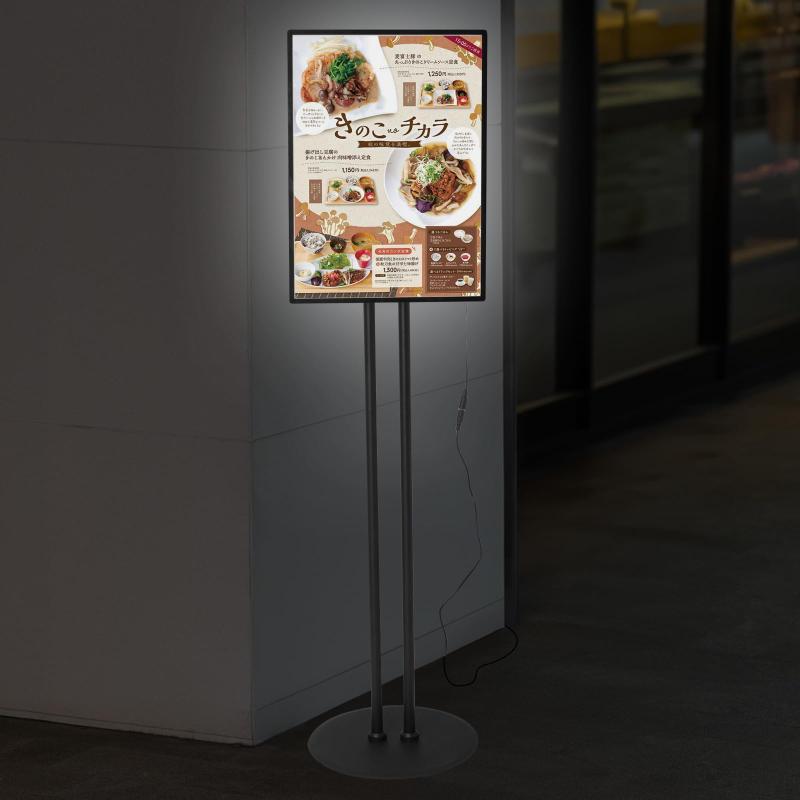KLD 張り出し LED張り出しダイアログボックス 光る張り出し 電飾張り出し 内照式 A3 立て張り出し LED照明ランプ led点火装置ダイアログボックス 立て式 角度合わせるミ製 2 本極点手合い精神的な統合随行表われバス発着場 屋内用 張り出しポスターフレー