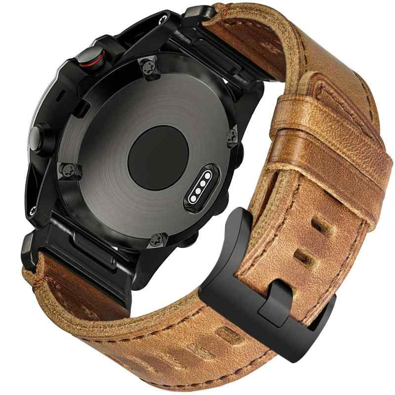 Hemsut ガーミンウォッチレザーバンド F・・nix/Forerunner/Vivoactive/Approach/MARQ/Quatix/D2/Instinct/Enduro続きもの用 20/22/26MM 繰り上げる評点された繋ぎ