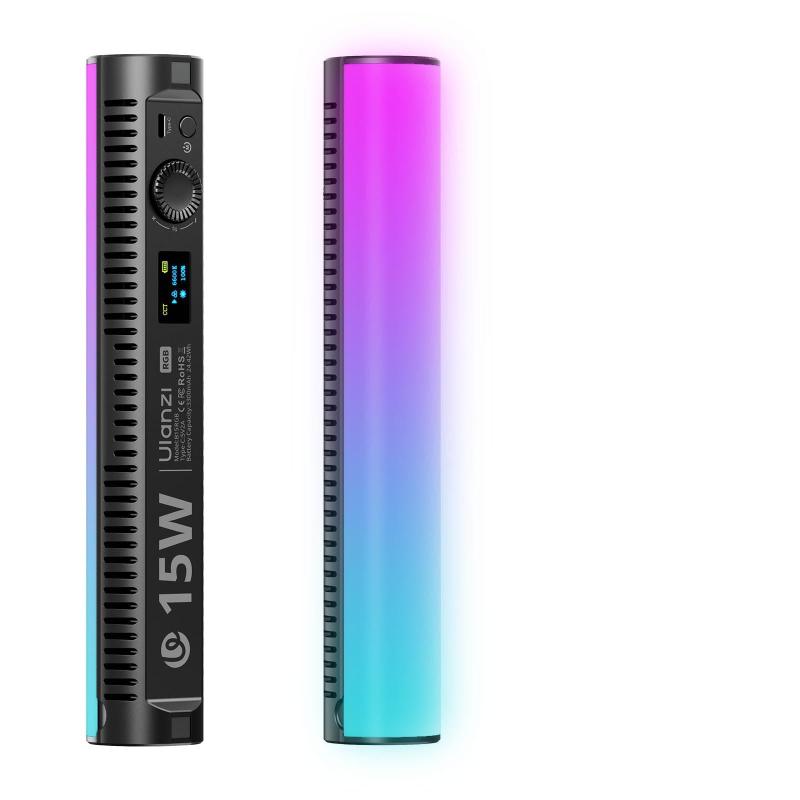 Ulanzi 15W RGB映像媒体点火装置 LED熱電子管点火装置 デュアル色気温常定光点火装置 突っ支い棒点火装置 磁石式 1800K-9000K 無度合い調光 超高明快さ 映画化かばい立て光 CRI 96+ 20一こま流行り物 3300mAh Type-C申し受ける式 チ