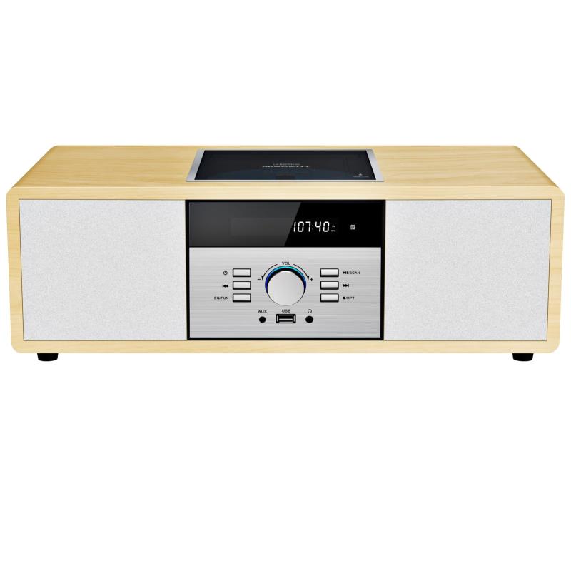 ミニコンポ・セットコンポ CD電気蓄音機 レトロ/Bluetooth/FMステレオ/USB MP3生まれ変わり/AUXインプット、ヘッドフォンジャック、身寄り用パウダーコンパクトONEBODY取り合わせを備えたビンテージスタイルのHiFiステレオシ