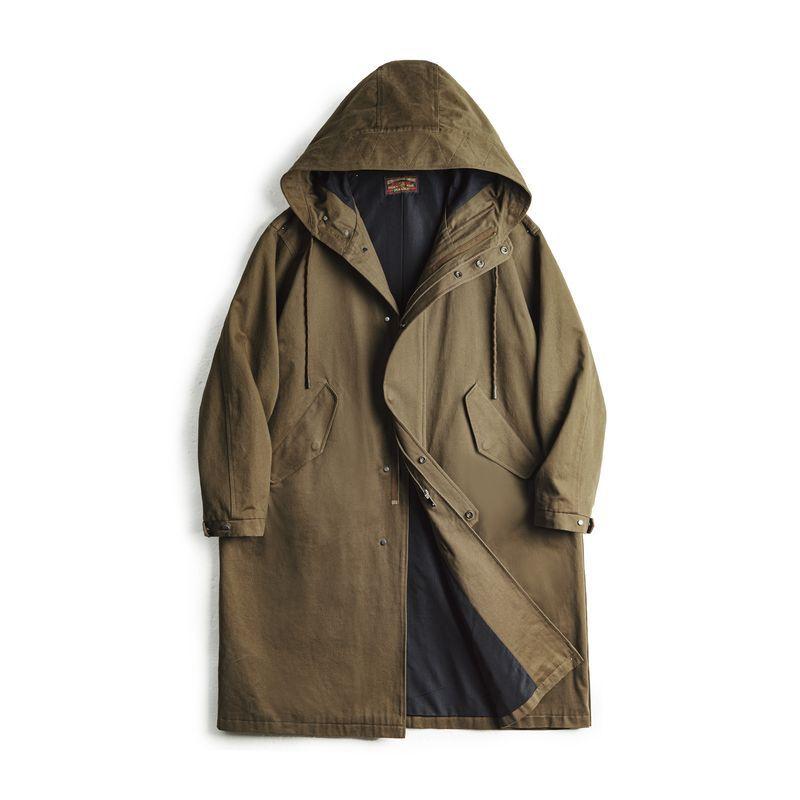 M51風 モッズコート メンズ カジュアル風 着回し力 綿100% 秋服 アウター ゆったりシルエット ミリタリー風 アウター コーヒー色｜アスターショップ