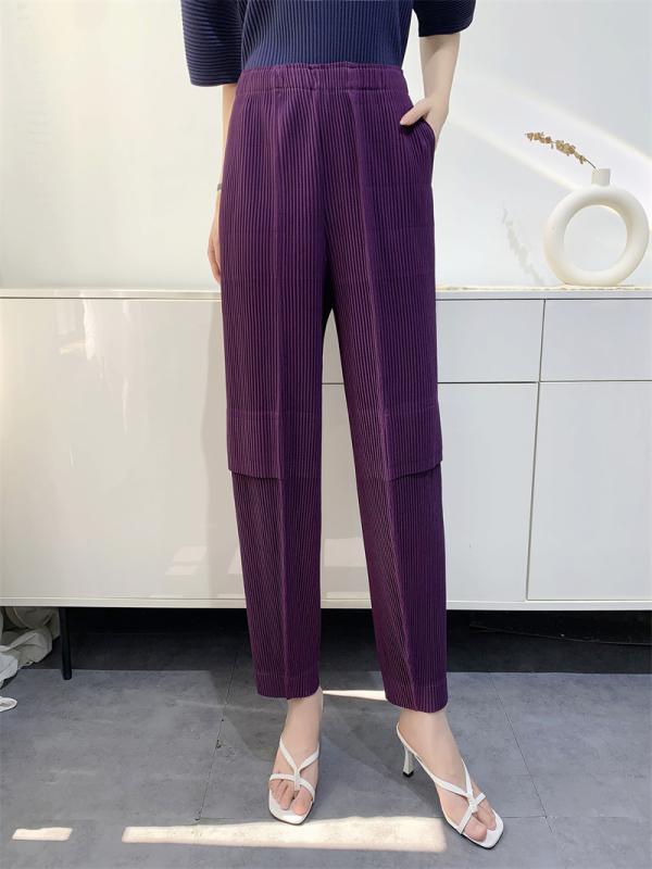 レディース ワイドパンツ プリーツ 加工 ?? 素材 高弾性 快適 ゆったり シルエット 気質 通勤 スタイル 黒 深紫 墨緑 秋季 長丈 ワイドレッグ ルーズフィット ストレッチ デイリー ウェア ビジネス カジュアル プレーツ デザイン 柔軟 素材 |アスターショップ