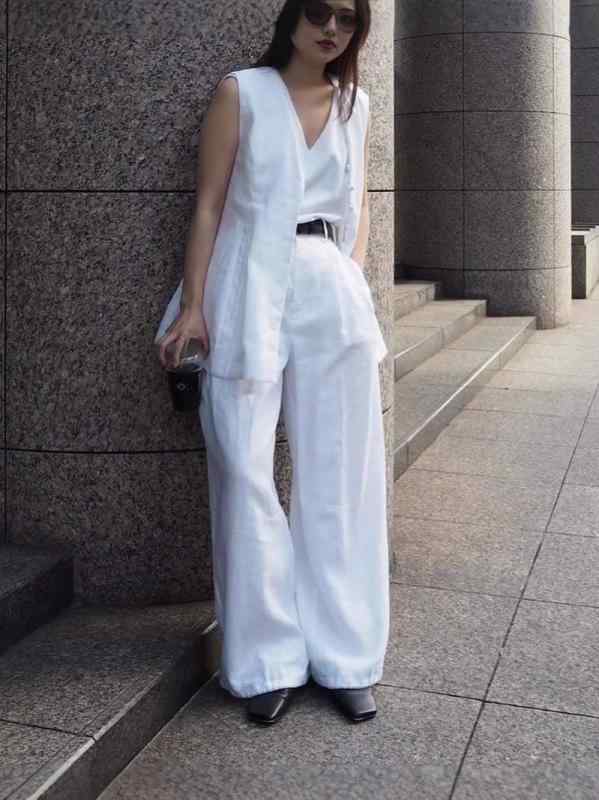 レディース ワイドパンツ 高腰 長丈 麻 コットン ゆったり シルエット 軽やか 空気感 ポケット 付き シンプル ブラウン 白 オールシーズン 通勤 普段使い 快適 ストレッチ なし 織り 生地 ゆったり フィット スタイル 韓国風|アスターショップ