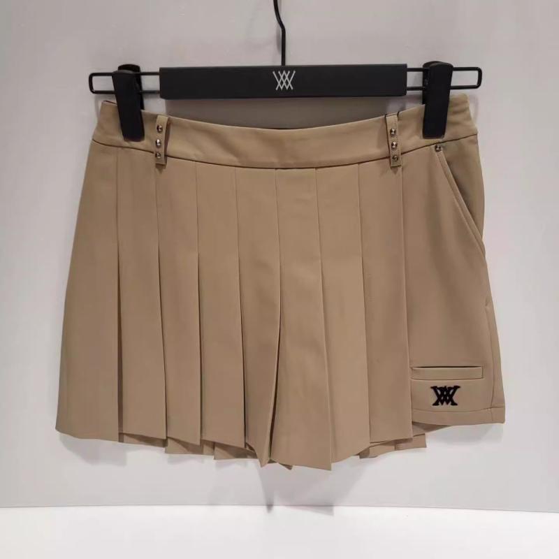 レディース ゴルフ スカートパンツ 百褶 弾力 ウエストバンド シェイプアップ スリム スタイリッシュ ファッション トレンド コーディネート ショート 夏 竹繊維 ポリプロピレン 浅棕 黒｜アスターショップ