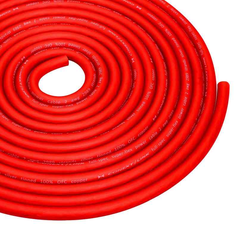 Conext Link 25 FT 2 AWG GAフルゲージバッテリー電源ケーブルアース線のフロストレッドOFC銅｜アスターショップ