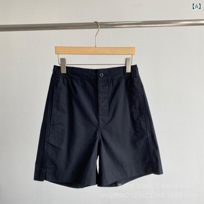 ショートパンツ レディース 春夏 五分丈 ハーフパンツ 短パン 工装風 ボトムス カジュアル 日韓風 ゆったり ウエストゴム 切り替え 薄手 綿 コットン 無地 ブラック ホワイト シンプル 普段使い 部屋着 アウトドア 伸縮性 軽量｜アスターショップ