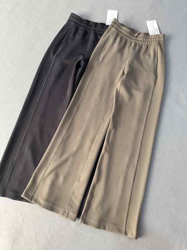 ワイドパンツ レディース ロングパンツ ズボン ボトムス リブ 銅アンモニア繊維 テンセル キュプラ ポリエステル カジュアル ルーズ ストレート 中腰 中弾性 通気性 軽量 普段使い 通勤用 旅行 灰黒 游牧灰 春秋｜アスターショップ