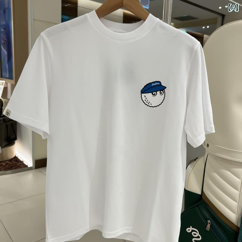 メンズ Tシャツ ゴルフ ウェア 夏 速乾 透気 竹繊維 ポリウレタン 白色 黒 緑 ラウンドネック 半袖 運動 休? 普段使い 軽量 通勤｜アスターショップ